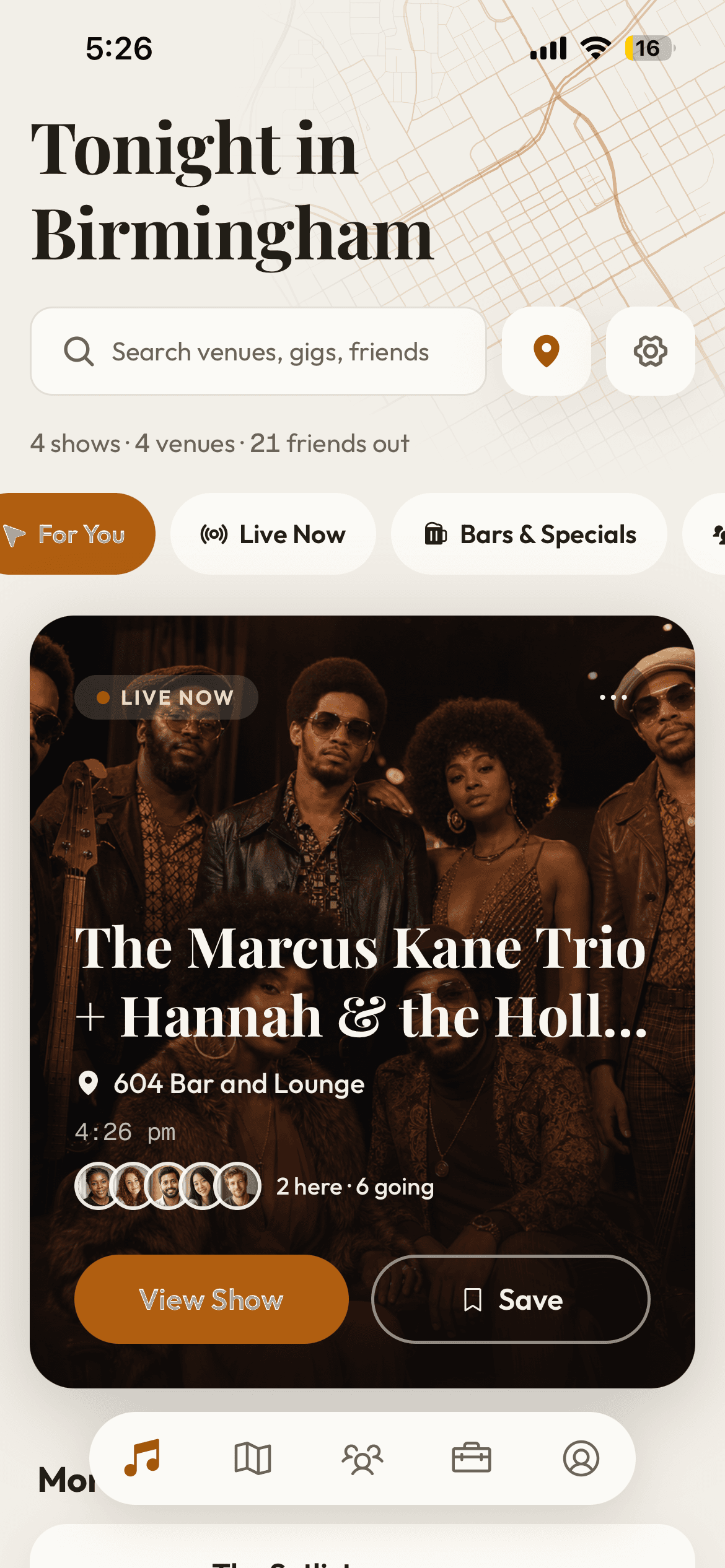 The Cheers live music app